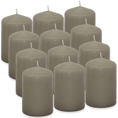 12 Stück Actuel Stumpenkerzen 100x68mm Blockkerzen 25h Säulenkerzen glatt (2x6er)