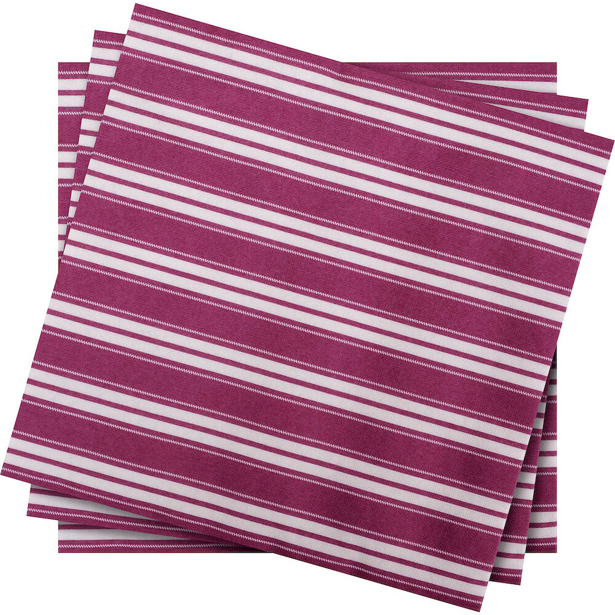120 Stück Airlaid Servietten 40x40cm Stoffoptik - Burgunder Streifen (10 Pack x12er)