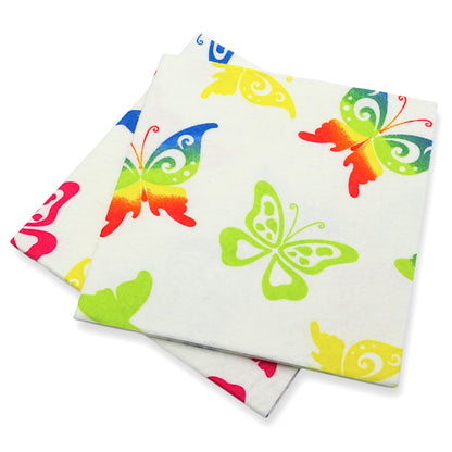 20 Stück Vlies Allzwecktücher 38x40cm Reinigungstuch mit Geruch-Stop Schmetterling bunt (2x10er)