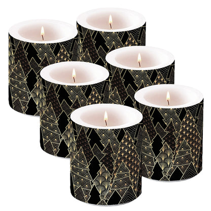 6er Set Ambiente Lampionkerzen 100x100mm Windlichtkerzen Medium - Weihnachtsmotive