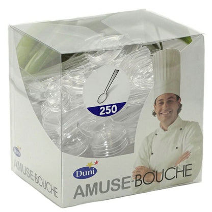 250-tlg. Amuse-Bouche Mini Löffel 95mm Fingerfood PS (1 Pack) klar