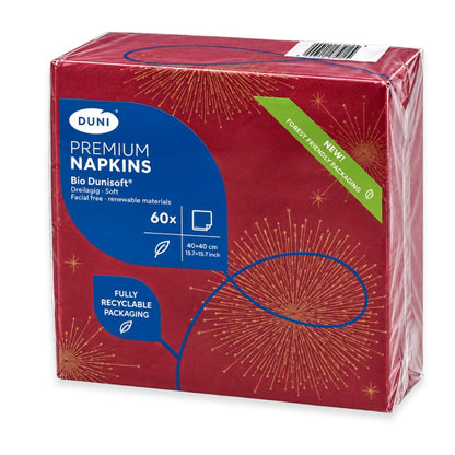 Bio Dunisoft Servietten 40x40cm Stoffoptik - Sparkly Bordeaux