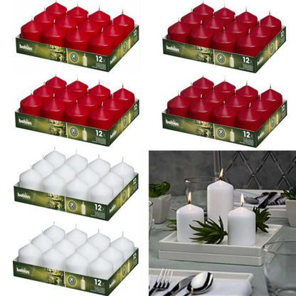 24 Stück Bolsius Professional Stumpenkerzen 78x58mm Gastro Kerzen glatt (2x12er Tray)