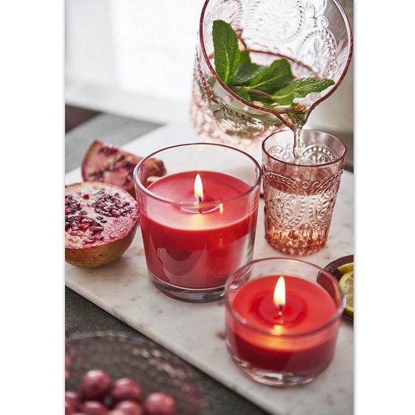 4er Set Bolsius True Scents Duftgläser 95x95mm Duftkerzen Kerzenglas Groß - Pomegranate