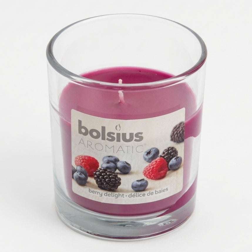 10er Set Bolsius Duftgläser 80x72mm Duftkerzen Kerzengläser - Berry Delight