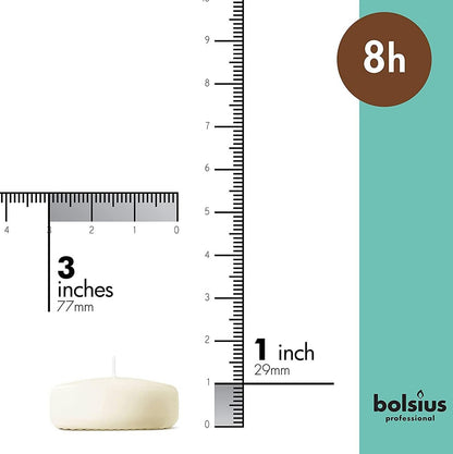 48 Stück Bolsius Professional Maxi Schwimmkerzen 77x29mm 8 h Maxilichte (4 x 12er) - weiß