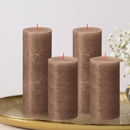 6er Pack Bolsius Professional Rustik Stumpenkerzen 190x68mm - Wildlederbraun