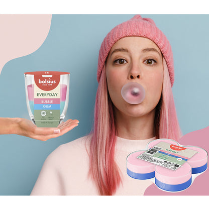 48 Stück Bolsius Everyday Duft Maxi Teelichter 8h Acryl Cup Bubble Gum (12x4er)