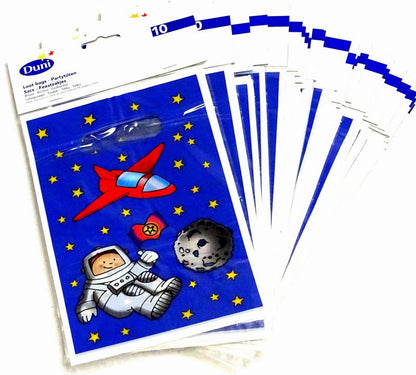 240 Partytüten Geschenktüten 230x153mm Kunststoff Kindergeburtstag Kosmos (24x10er)