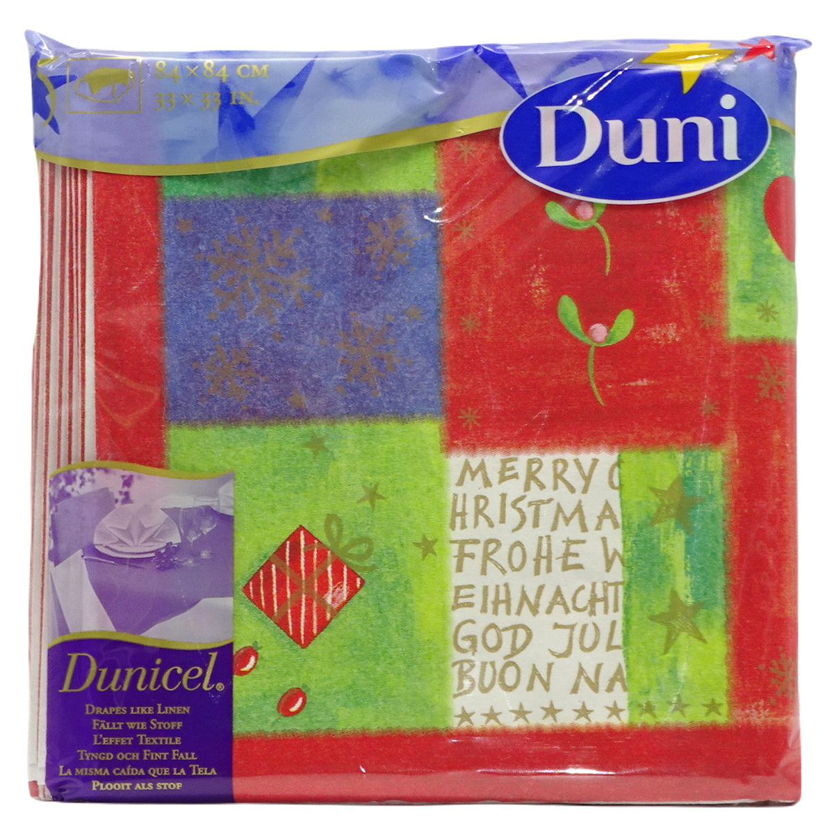 50 Stück Dunicel Mitteldecken 84x84cm Tischdecken Weihnachten - Hello XMAS (10 Pack x 5er)