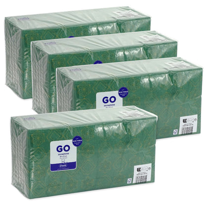 1.000 Stück Duni Papierservietten 33x33cm 3-lag. Zellstoff Gilded Star - Green (4x250er)