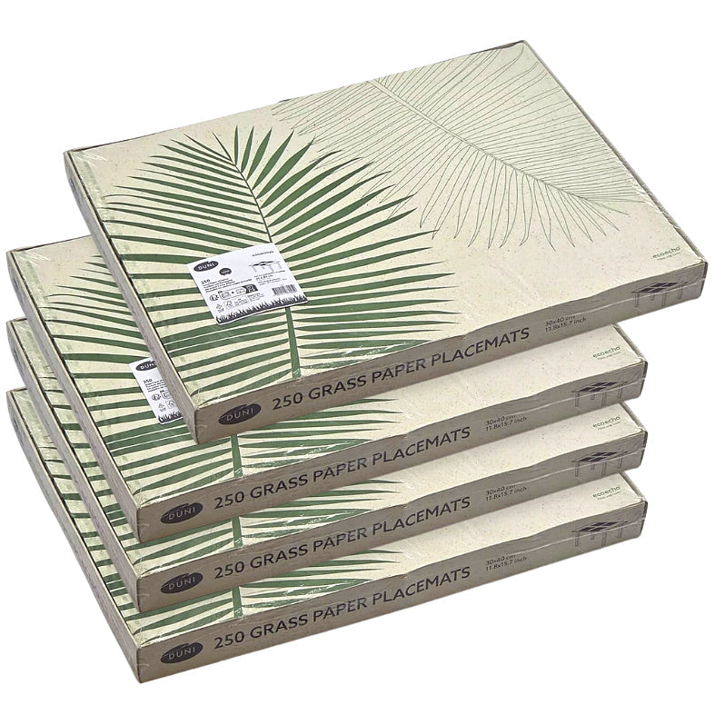 1.000 Stück Duni Tischsets aus Graspapier 30×40cm Platzsets - Leaf (4 × 250er)
