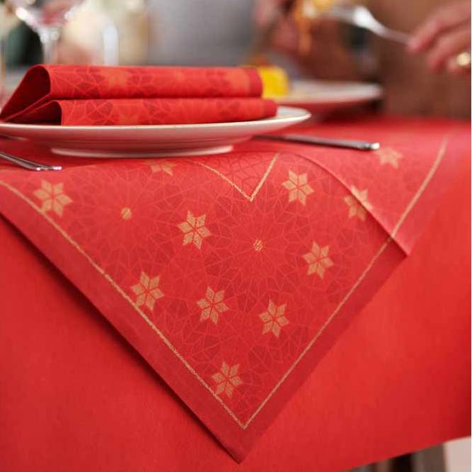 20 Stück Dunicel Mitteldecken 84x84cm Tischdecken Weihnachten Christmas DREAMS - rot