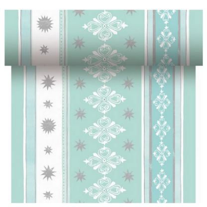 24 Meter Dunicel Tischläufer 40cm breit Tischband Weihnachten - Winter Charme Jade