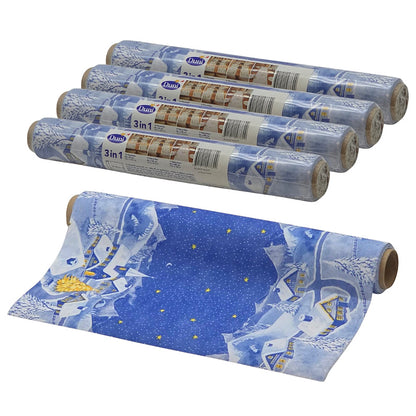 38 Meter Dunicel Tischläufer 40cm breit Tischband stoffähnlich (8 Rollen) - Silent Night blau