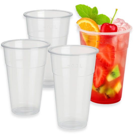 1.250 Stück Plastikbecher 0,3L Ausschankbecher Trinkbecher (25x50) klar