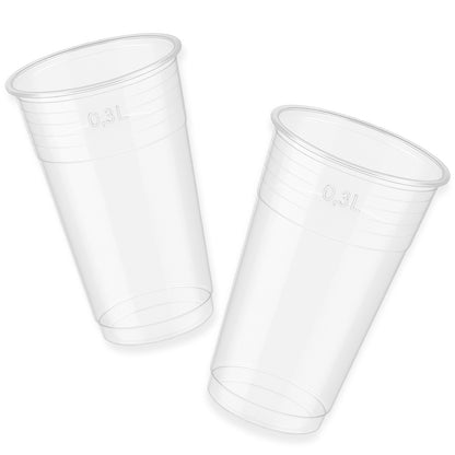 1.250 Stück Plastikbecher 0,3L Ausschankbecher Trinkbecher (25x50) klar
