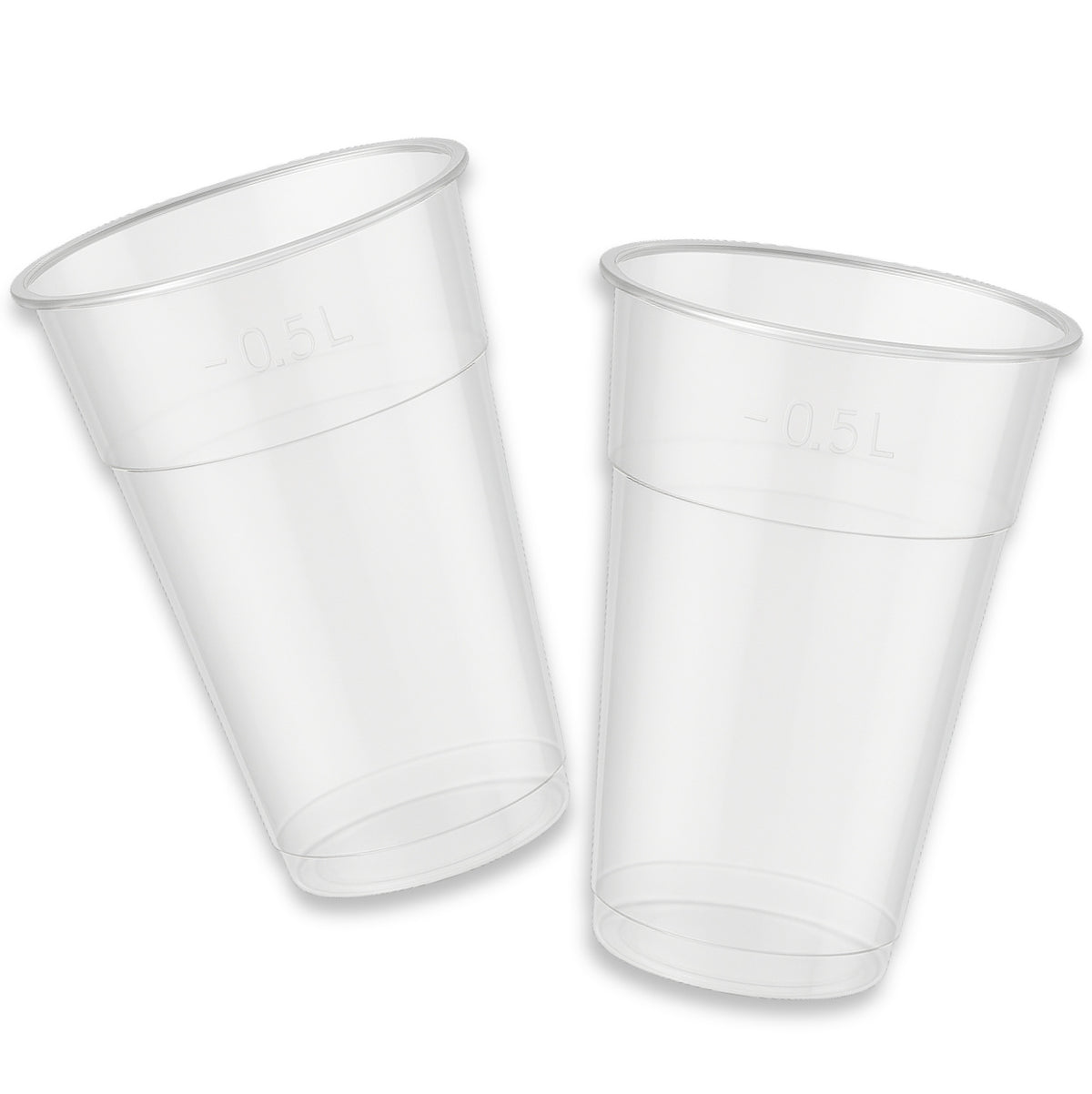 1.000 Stück Plastikbecher 0,5L Ausschankbecher Bierbecher (20x50) klar