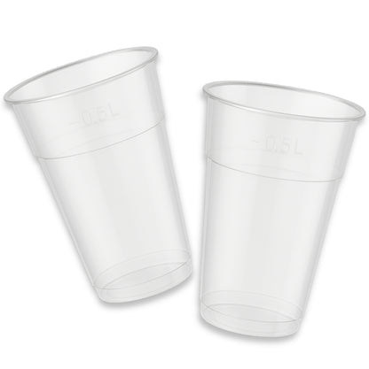 1.000 Stück Plastikbecher 0,5L Ausschankbecher Bierbecher (20x50) klar