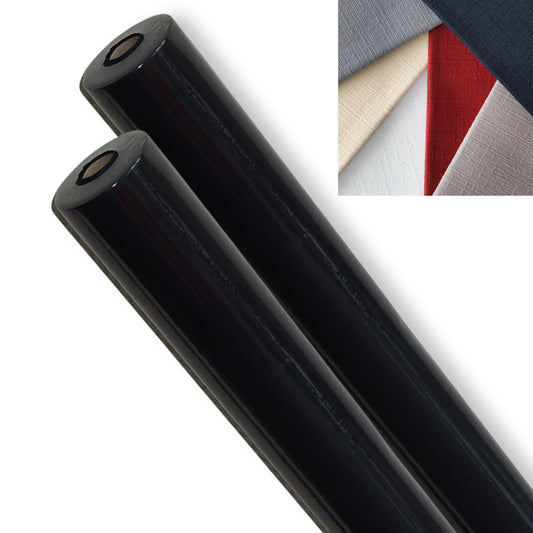 50 Meter Evolin Tischdeckenrollen 118cm breit Premium Tischtuch Stoffoptik - Schwarz (2x25m) 2 Rollen