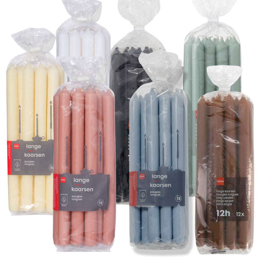 12 Stück Hema Stabkerzen 290x22mm Kronenkerzen Dinnerkerze (12er Pack)