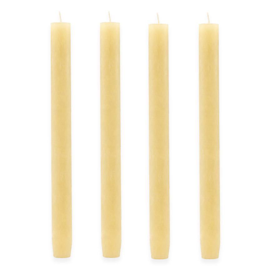 32 Stück Rustik Stabkerzen 270x23mm durchgefärbt Dinnerkerzen (2x16er) - Hellgelb