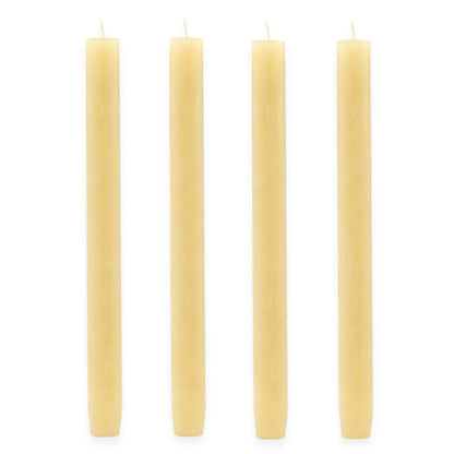 32 Stück Rustik Stabkerzen 270x23mm durchgefärbt Dinnerkerzen (2x16er) - Hellgelb