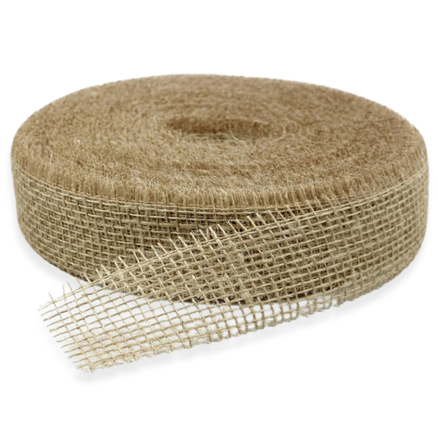 40 Meter Juteband 5cm - 15cm breit Tischband Rolle - Natur