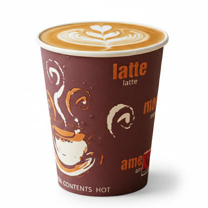 1.000 Stück Kaffeebecher Pappbecher 200ml Coffee To Go Trinkbecher braun-weiß (20x50er)