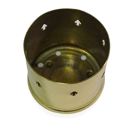 10 Stück Kerzenhalter Grableuchte Ø 80x75mm Laterne Windlicht Grablicht Grabschmuck Metall - gold