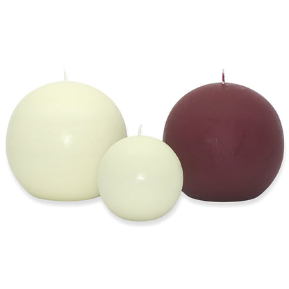 4er Set XXL Kugelkerzen Ø 145 mm Ballkerzen Dekokerzen B-Ware - glatt