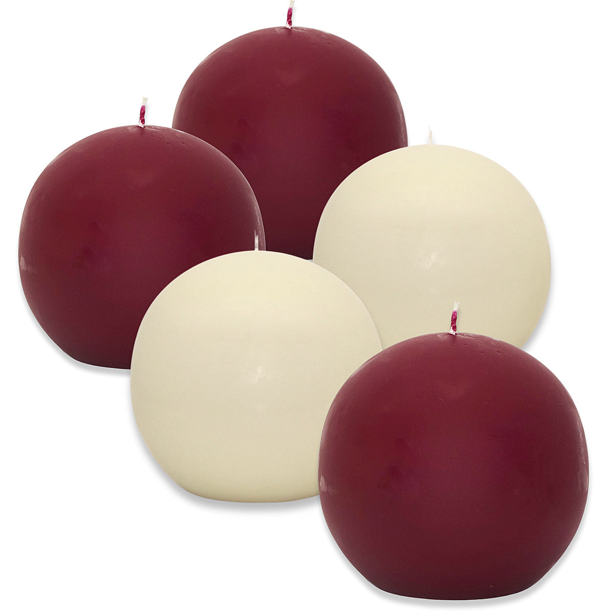 4er Set XXL Kugelkerzen Ø 145 mm Ballkerzen Dekokerzen B-Ware - glatt