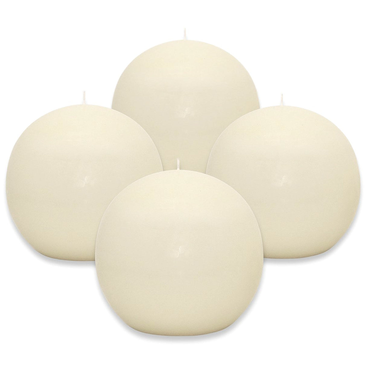 4er Set XXL Kugelkerzen Ø 145 mm Ballkerzen Dekokerzen B-Ware - glatt