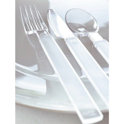 1.000-tlg. Duni Mehrweg Besteck Messer 170mm Plastik stabil transparent (20x50er)
