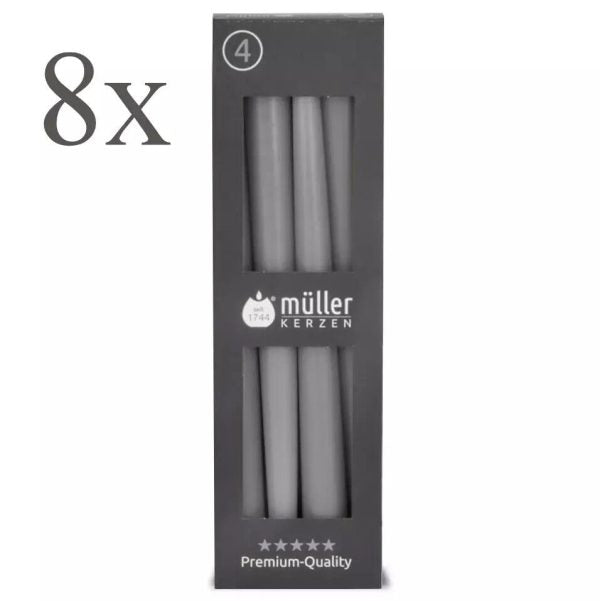 32 Stück Müller Spitzkerzen 245x22mm Tafelkerzen Leuchterkerzen (8 Pack x 4er)