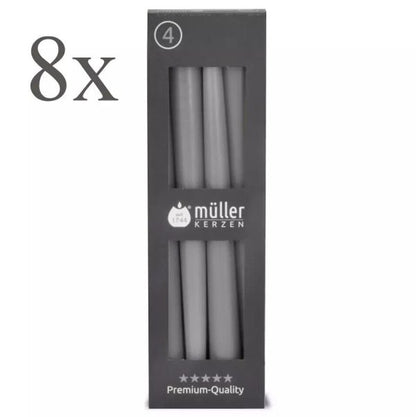 32 Stück Müller Spitzkerzen 245x22mm Tafelkerzen Leuchterkerzen (8 Pack x 4er)