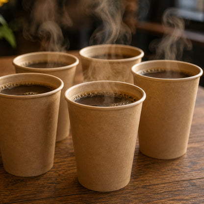 1.000 Stück Kaffeebecher Pappbecher 180ml Coffee To Go Trinkbecher - Braun (20x50er)