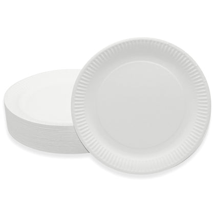 1.000 Stk Pappteller rund Ø23cm Einwegteller Imbissteller Menüteller (10x100er) weiß