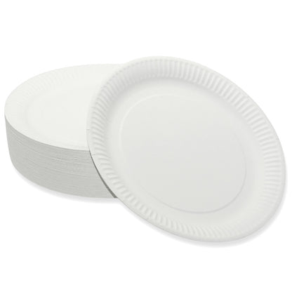 1.000 Stk Pappteller rund Ø23cm Einwegteller Imbissteller Menüteller (10x100er) weiß