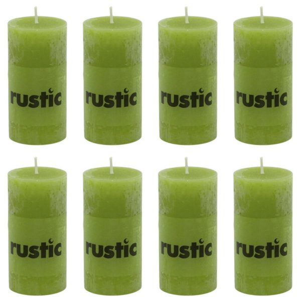 8 Stück RUSTIC Stumpenkerzen 100x50mm durchgefärbt
