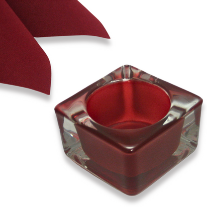 12 Stück Teelichtgläser 60x60x35mm Teelichthalter eckige Kerzenhalter - Bordeaux