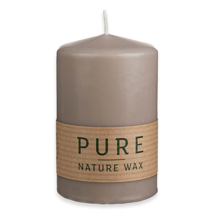 12 Stück Wenzel Stumpenkerzen 90×60mm Pure Safe Candle Blockkerzen – Sand (2x6er)
