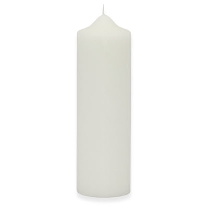 6 Stück Wenzel Stumpenkerzen 230x70mm Kaminkerzen Spitzkopf Kerzenrohlinge glatt - Weiß-Creme