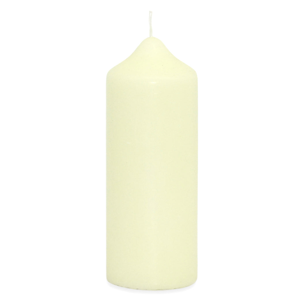 12 Stück Wenzel Stumpenkerzen 160x60mm Kaminkerzen Spitzkopf Kerze glatt - Elfenbein