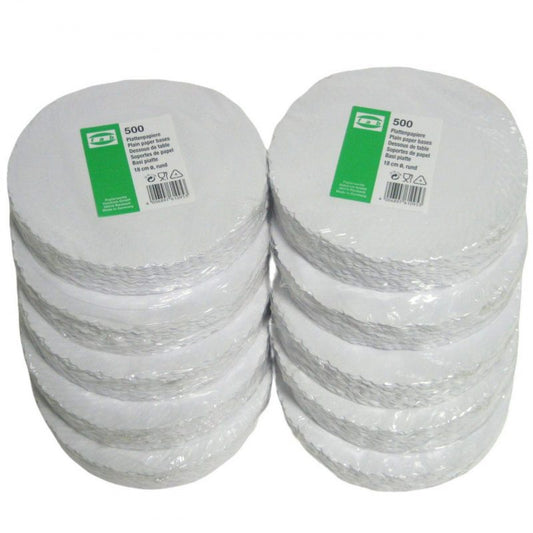 5.000 Stk Plattenpapiere weiß Ø 18cm Tortenpapiere Untersetzer (10x500er) - weiß