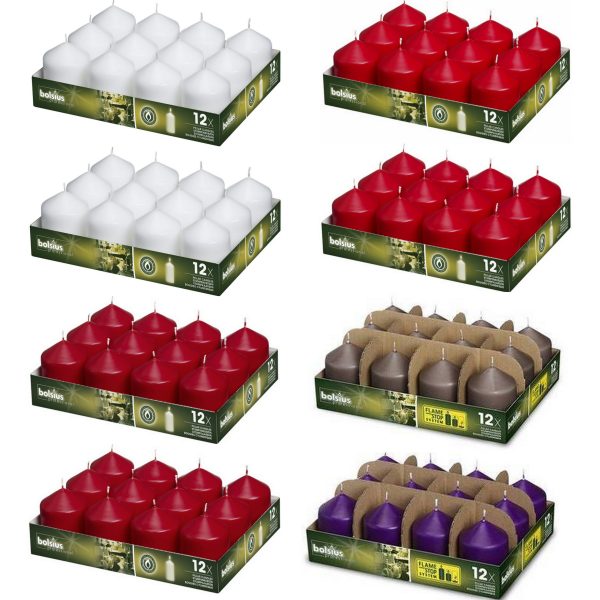 24 Stück Bolsius Professional Stumpenkerzen 78x58mm Gastro Kerzen glatt (2x12er Tray)