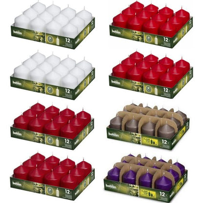 24 Stück Bolsius Professional Stumpenkerzen 78x58mm Gastro Kerzen glatt (2x12er Tray)