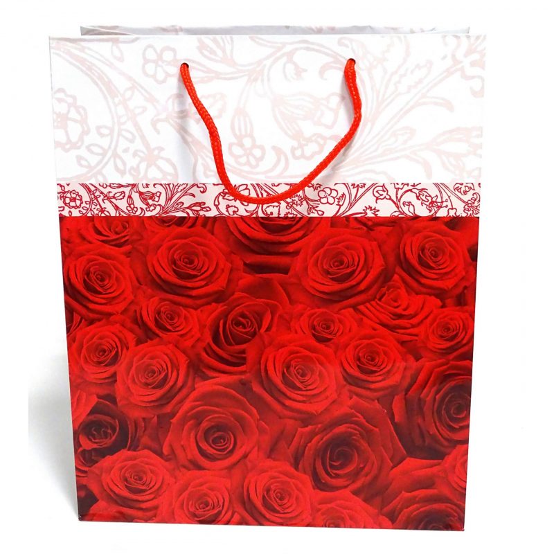 15 Stk Geschenktüten 32x26x13cm Geschenktaschen Groß - Rosen 688