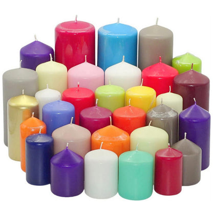 WiTaP™ - 10 kg Stumpenkerzen Mix bunt gemischt - glatt