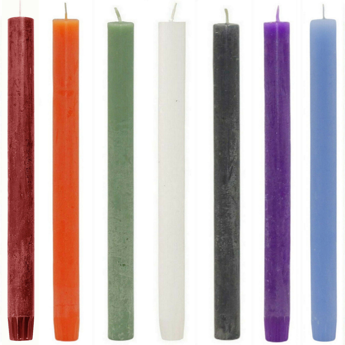 24 Stück Rustik Stabkerzen 270x23mm durchgefärbt Dinnerkerzen